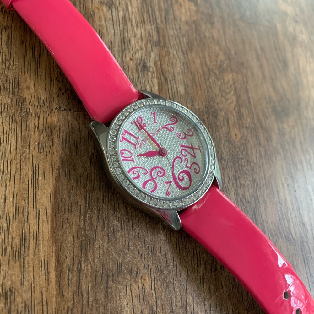 Hot Pink Betsey Johnson watch